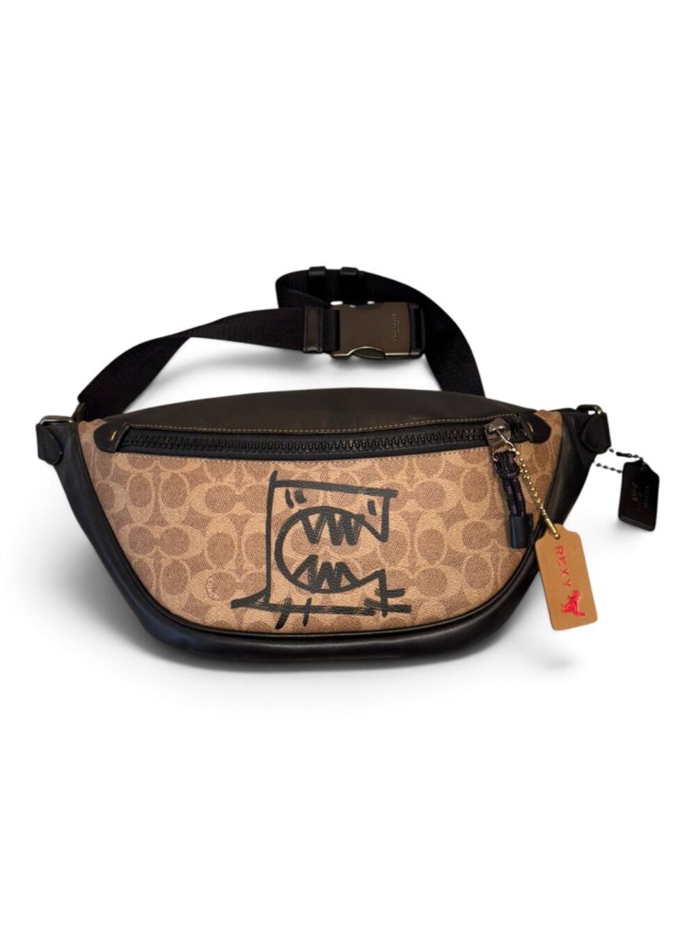 Coach X Guang Yu Belt Bag With Signature Canvas & Leather Trim
